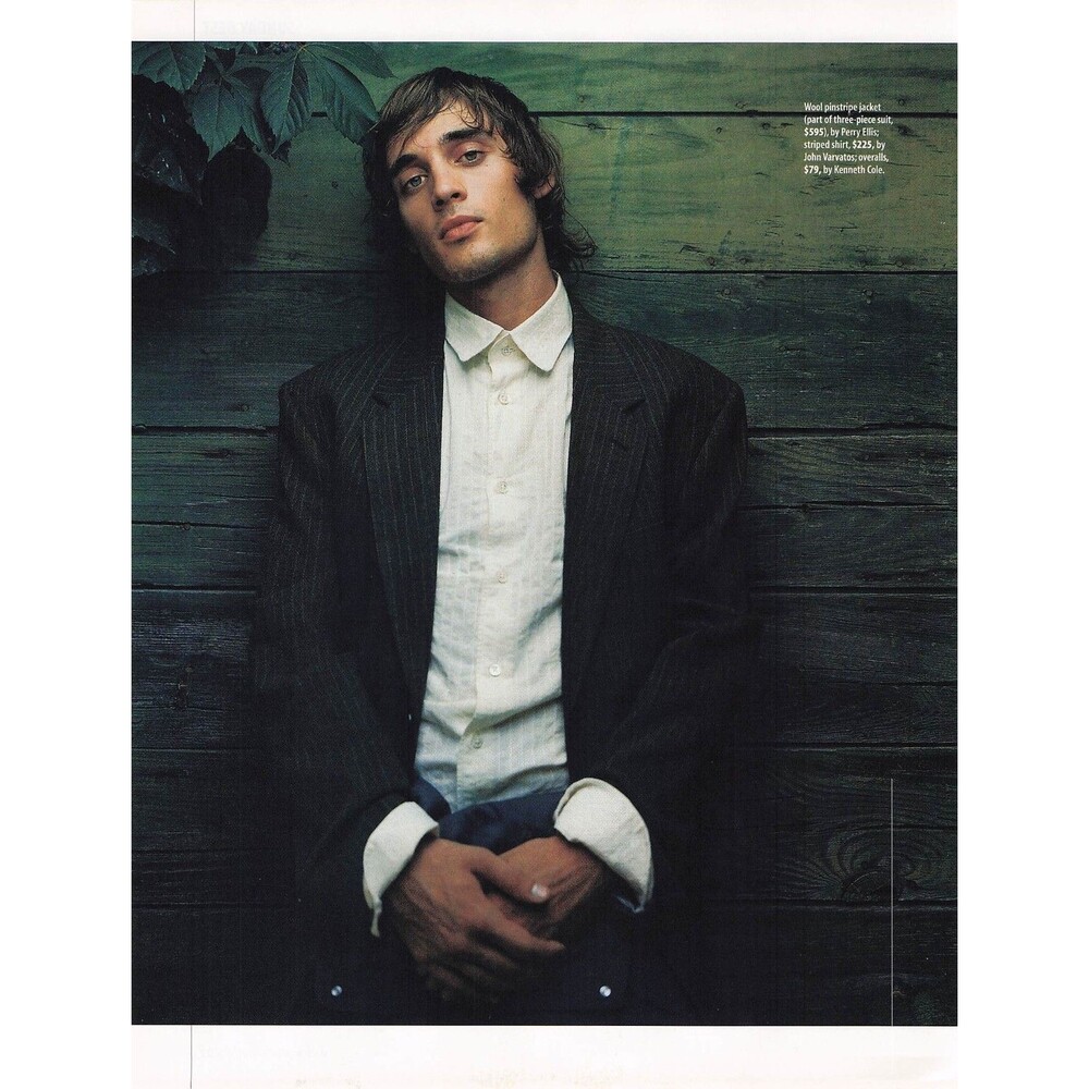 Men’s Fashion Vintage ad Photo Pinstripe Jacket male model photography decor art